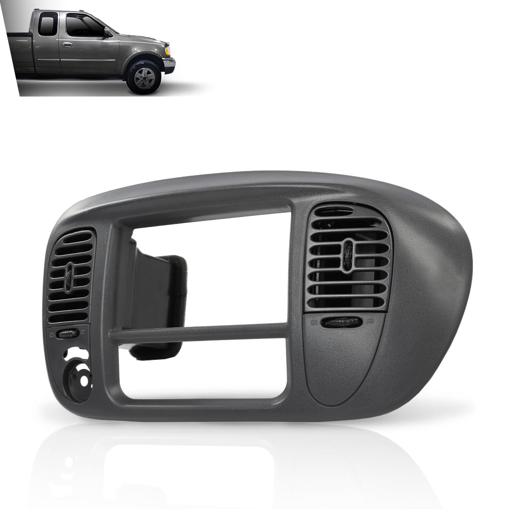G-PLUS 1Set Center Dash Radio Surround Bezel Trim Panel Compatible with 2000-2003 Ford F150/2000-2002 Ford Expedition Grey Dashboard Cover