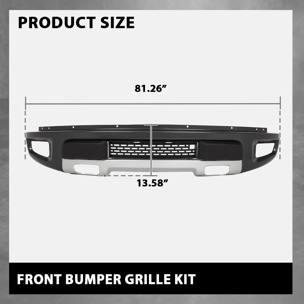 G-PLUS Front Bumper Grille Kit Compatible with Ford F150 SVT Raptor Crew Cab Pickup 4-Door 2011-2014 8PCS, AL3Z17757APTM AL3Z17E811A FO1042139, Black