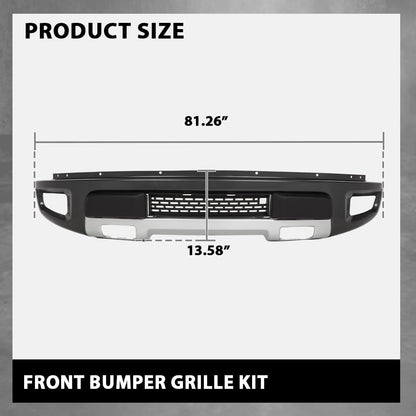 G-PLUS Front Bumper Grille Kit Compatible with Ford F150 SVT Raptor Crew Cab Pickup 4-Door 2011-2014 8PCS, AL3Z17757APTM AL3Z17E811A FO1042139, Black