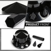G-PLUS Rear Wheel Cover Axle 33mm Spiked Hub Cover Kit Compatible with Semi-Trucks 22.5" and 24.5" Wheels ABS Plastic Black