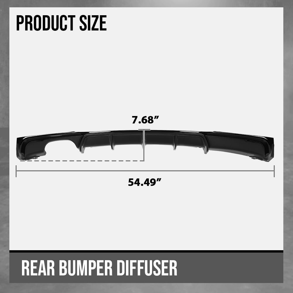 G-PLUS Rear Diffuser Compatible with BMW 3 Series F30 F31 M Sport Model 2012-2019 Only Fit Model with M Sport Bumper, Not Fit Regular Bumper Rear Bumper Diffuser Lip Glossy Black