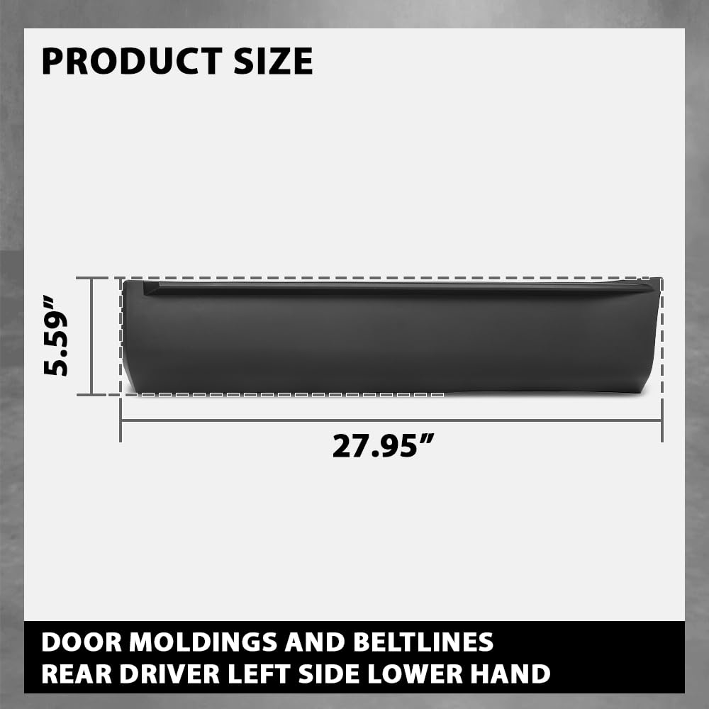 G-PLUS Rear Left Door Moldings Beltlines, Compatible with Ford Edge Limited 2008-2014/SEL Plus 2007/(submodel: SE, SEL) 2007-2014. Fit Lincoln MKX Base 2007-2010, 7T4Z7825557BA, FO1504111