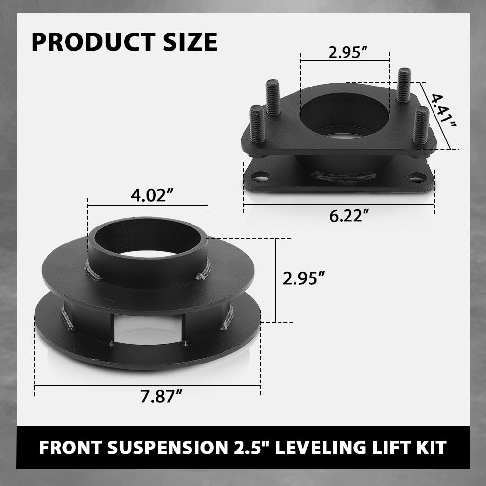G-PLUS Front 2.5" & Rear Spacer 2.0" Leveling Lift Kit Compatible with Jeep Liberty KJ 2002-2007