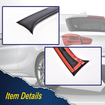 G-PLUS Rear Window Spoiler Side Wing Trim Cover Compatible with 2015-2017 BMW 1 Series F20 (Matte Black)