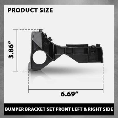 G-PLUS Front Left & Right Side Bumper Bracket Set Compatible with Toyota Corolla CE/LE/S 2003-2008 5211502061 Black
