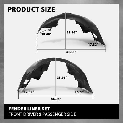 G-PLUS Front Inner Fender Liner 2pcs, Fit BMW 745i 745Li 2002-2005,Fit 750i 750Li 2006-2008, 760i 2004-2006,760Li 2003-2008, LH Driver & RH Right Side, 51718223375, 51718223376, BM1250107, BM1251107