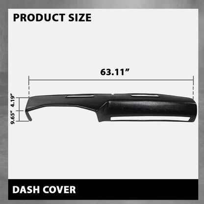 G-PLUS Dashboard Dash Cover Compatible with Chevy GMC Trucks 1973-1980 Black ABS Plastic