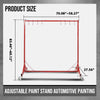 G-PLUS 5ft-7ft Adjustable Paint Stand Automotive Painting Rack 8 Hooks w/ 4 Swiveling Wheels Auto Body Stand for Painting Drying Rack Red