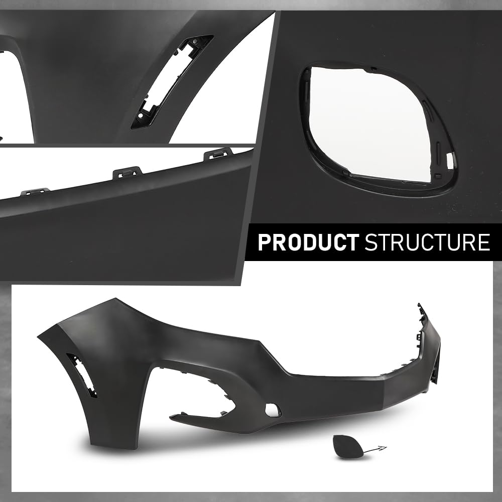 G-PLUS Front Bumper Cover, Compatible with Chevy Equinox 2022-2023 W/o Sensors, 84911082