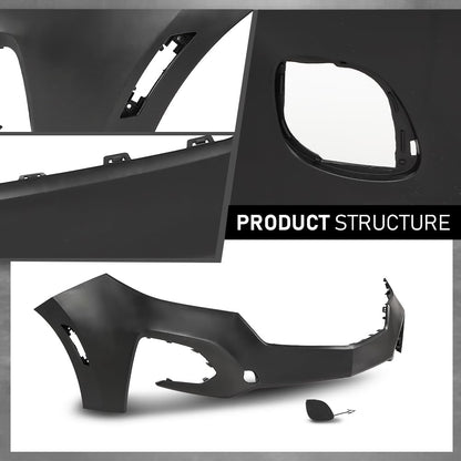 G-PLUS Front Bumper Cover, Compatible with Chevy Equinox 2022-2023 W/o Sensors, 84911082