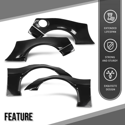 G-PLUS Wide Body 8pc Fender Flares Cover Compatible with Scion FR-S 2013-2016 Fit Toyota 86 2017-2020 Fit Subaru BRZ 2013-2020 Black