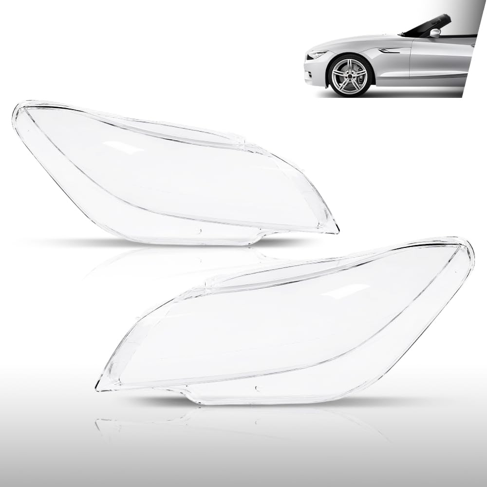G-PLUS Headlight Lens Cover Compatible with BMW Z4 E89 2009-2016 Left & Right Pair Front Headlamp Lens Cover Clear