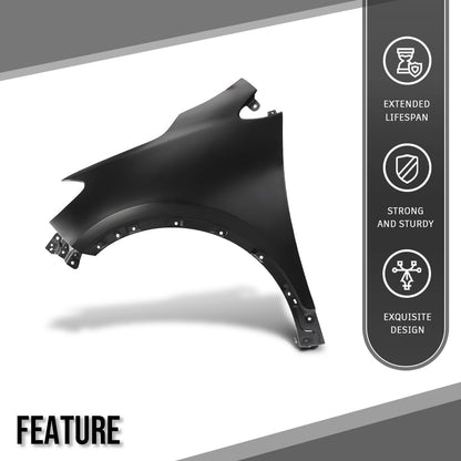 G-PLUS Fender Front Driver Side Compatible with Buick Encore (submodel: Base, Convenience, Leather, Premium) 2013-2016 without Turn Signal Light Hole 95031571, GM1240382 Black