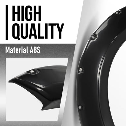 G-PLUS Fender Flares Front and Rear Side Compatible with Ford F250 F350 Super Duty 2017 2018 2019 2020, Not Fit Dually Models Pocket Rivet Smooth Black