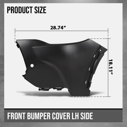 G-PLUS Front LH Side Bumper Cover Compatible with Toyota Corolla Cross 2022 2023 2024 2025 Fit XLE Models with Park Assist Only Black