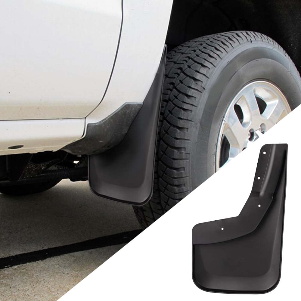 G-PLUS Mud Flap Flaps Splash Guards Mudguard Kit, Compatible with Chevy Silverado 1500 2014-2018/Silverado 2500/3500 2015-2018 Fit No Drill Mud Guards Flare Splash Guards Molded (NOT fit GMC Sierra)