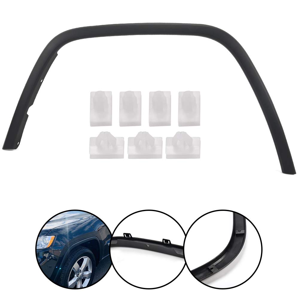 G-PLUS Front Left Fender Flare Fender Trim Compatible with Jeep Grand Cherokee 2011-2016 Wheel Opening Molding Arch Trim Black