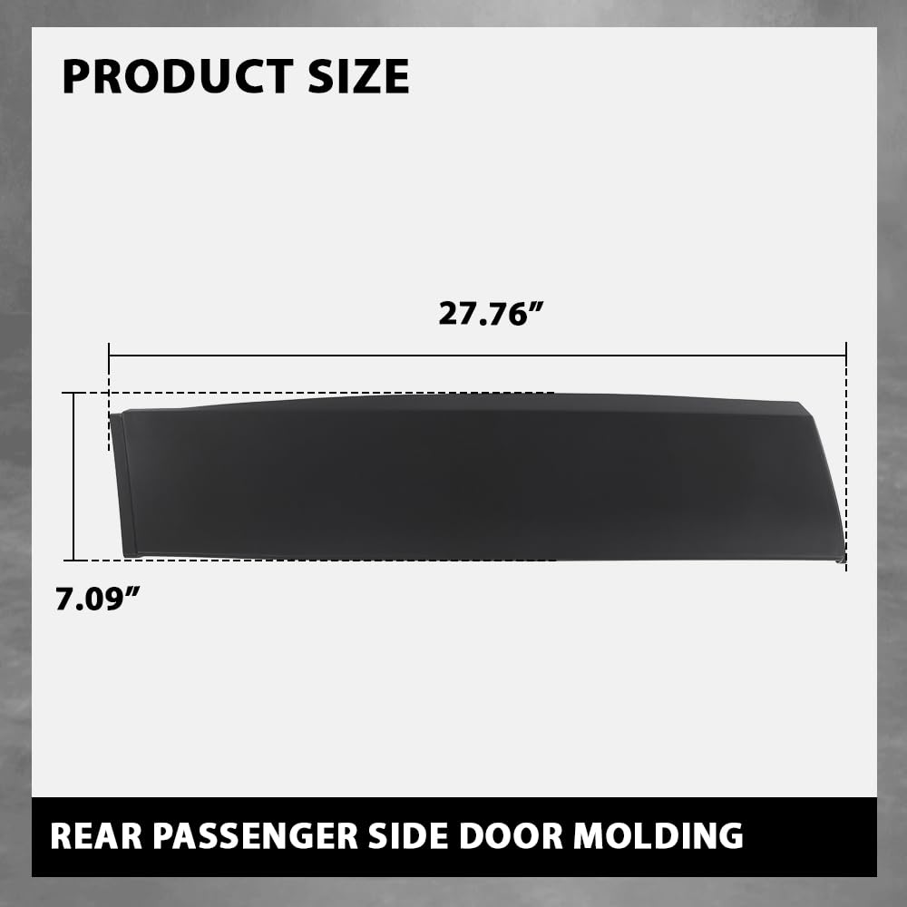 G-PLUS Rear Door Molding Rear Passenger Side Compatible with Jeep Cherokee 2014-2022 Black CH1505110, 6VX68RXFAC