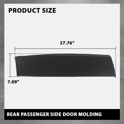 G-PLUS Rear Door Molding Rear Passenger Side Compatible with Jeep Cherokee 2014-2022 Black CH1505110, 6VX68RXFAC