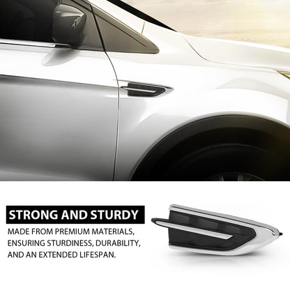 G-PLUS Front Left Fender Ornament Fender Vent Insert Grille Molding Plate Kit, Fit Ford Escape SEL S SE Titanium Sport Utility 4-Door 2017-2019, Driver Side, GJ5Z16228AB, GJ5416C217ACW Chrome Black