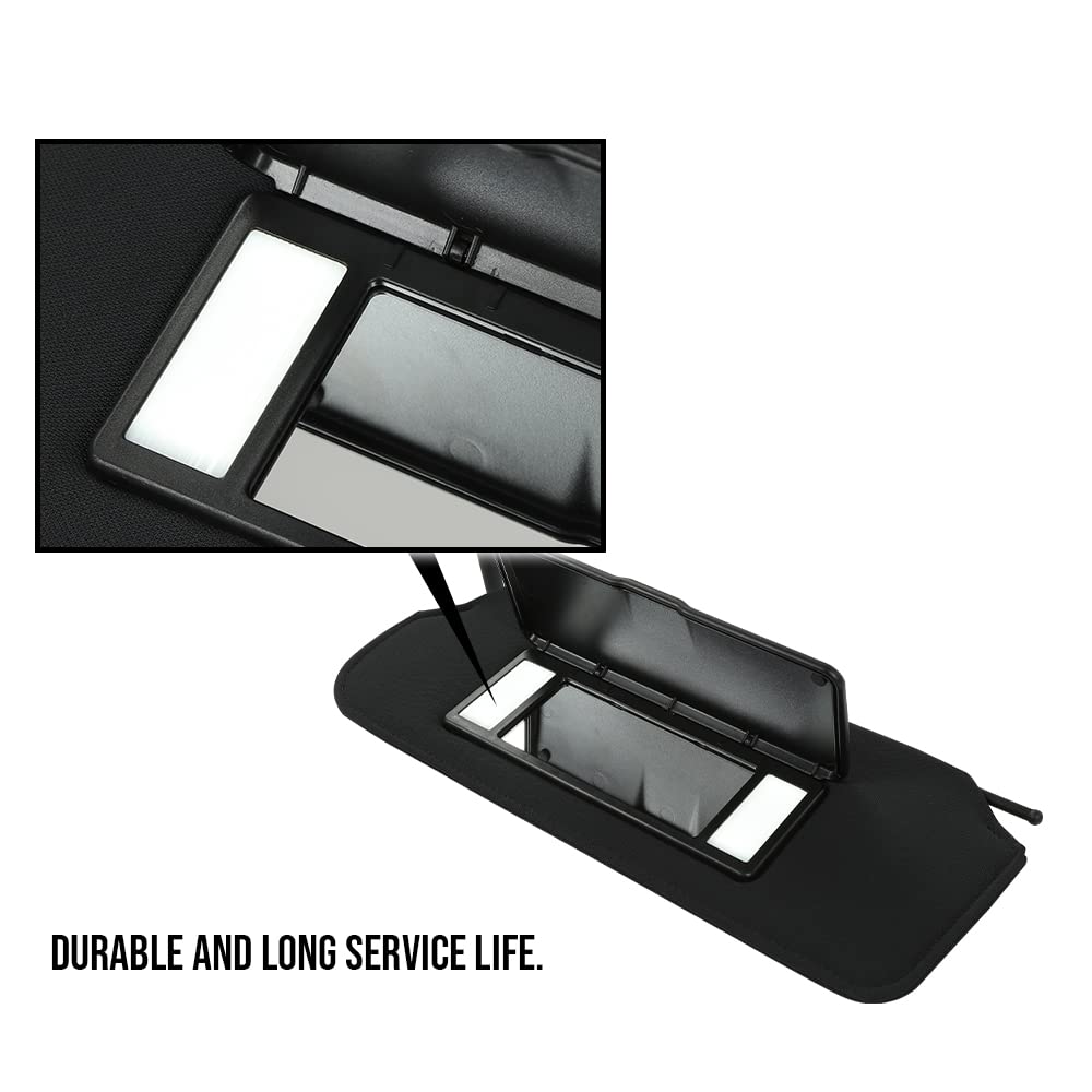 G-PLUS Black Plastic Sun Visor Vanity Mirror Sunvisors Shaded Compatible with Chevy C5 Corvette (8 Cyl, 5.7L) 1997-2004 10442033 10442034 1Pair Sunshading Board