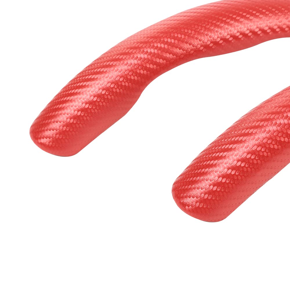 G-PLUS Universal 15" Steering Wheel Cover Compatible with Most Car, trucks, SUV, sedans Car Anti-skid Steering Wheel Cover Steering Wheel Grip Protector 2 PCS (Red)