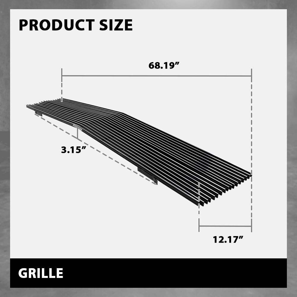 G-PLUS Chrome Billet Grille Compatible with Chevy GMC C/K Pickup Suburban Blazer Jimmy 1981-1988 Main Upper Stainless Steel Front Grill Insert (Phantom Style w/Stacked Lights)