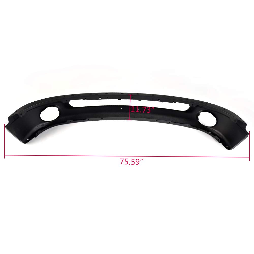 G-PLUS Front Bumper Shell Face Bar Primered Black Steel w/Round Fog Light Holes Compatible with Dodge Ram 1500 2002-2008 / Fit Ram 2500 3500 2003-2009 Primered Black Steel