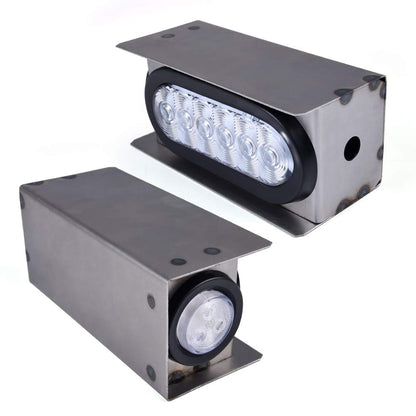 G-PLUS LED Trailer Steel Box Kit Light,Compatible with Trailer/Truck W/ 6" Oval Tail Light & 2" Marker Lamp Brake Lights Clear Lens Tail Lights Luces Traseras Assembly