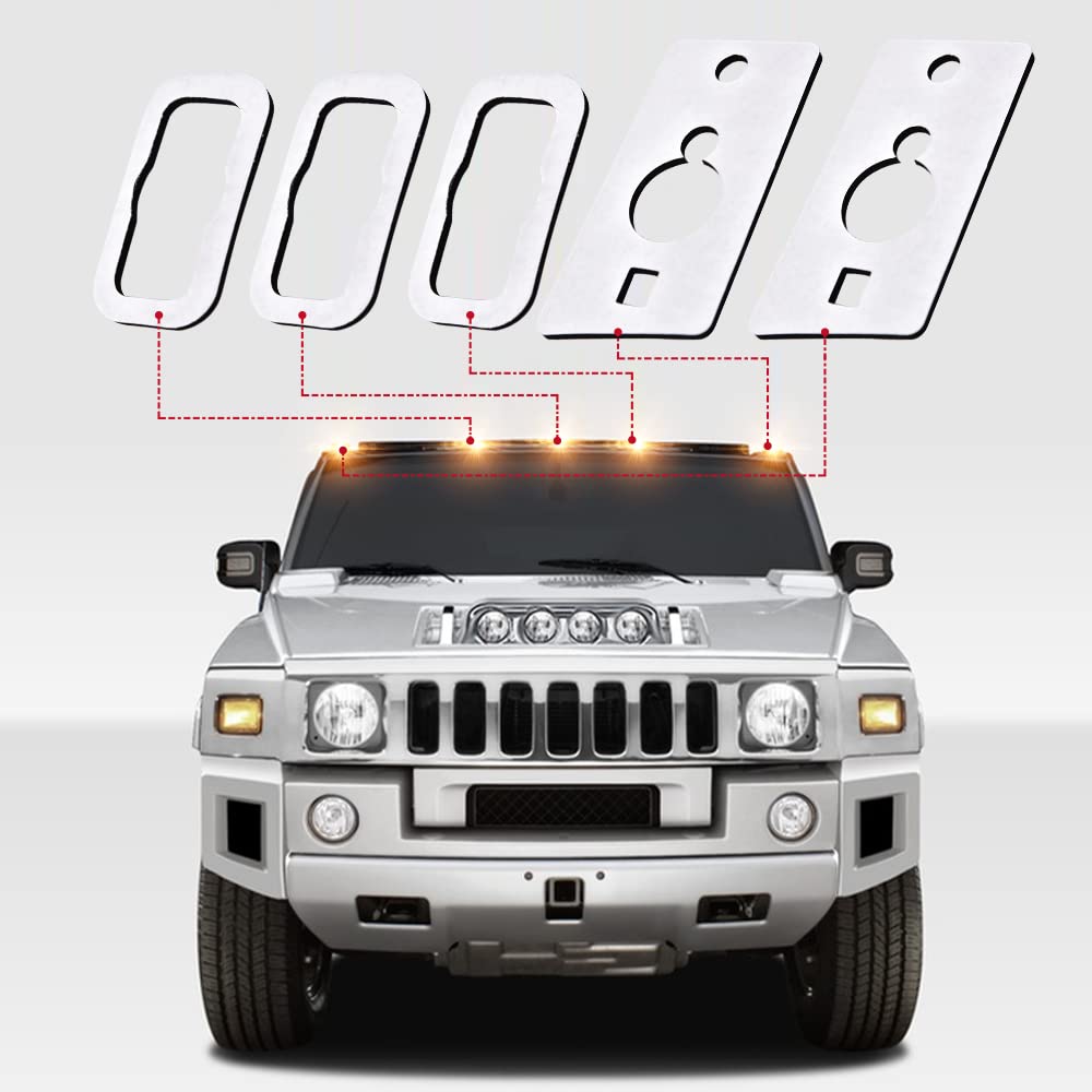 G-PLUS Roof Cab Light Running Lamp Anti-Leak Seal Gaskets 10PCs Compatible with 2003-2009 Hummer H2/2005-2009 Hummer H2 SUT