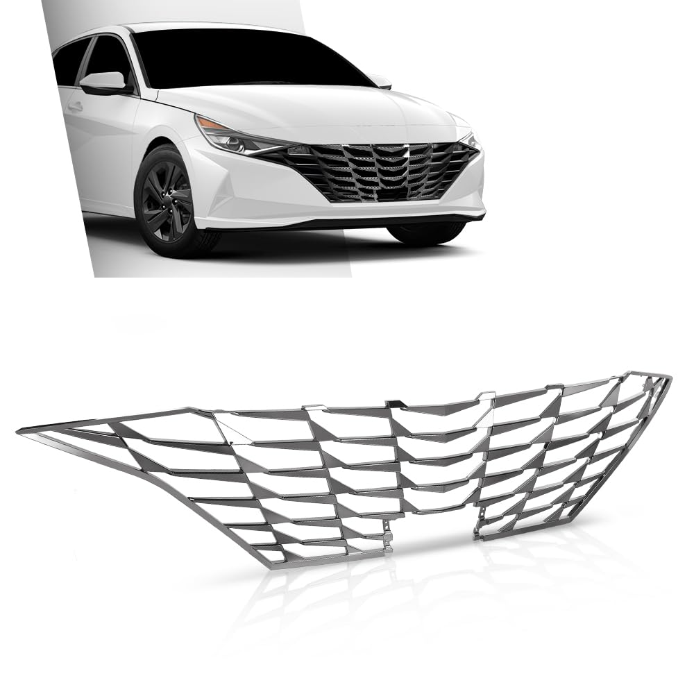 G-PLUS Front Bumper Radiator Grille Assembly Replacement Compatible with Hyundai Elantra 2021-2023 86351-AA030, 86351AA030 Grill