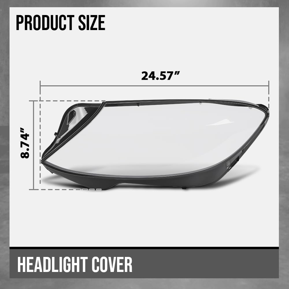 G-PLUS Headlight Lens Cover Compatible with Benz W222 S-Class 2014 2015 2016 2017 Left & Right Front Headlamp Lens Cover Clear
