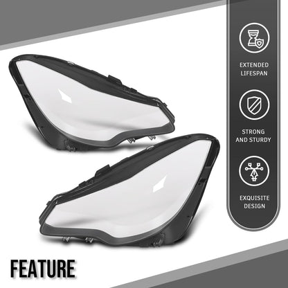 G-PLUS Headlight Lens Cover Compatible with Benz E-Class W207 C207 2014 2015 2016 Left & Right Front Headlamp Lens Cover Clear