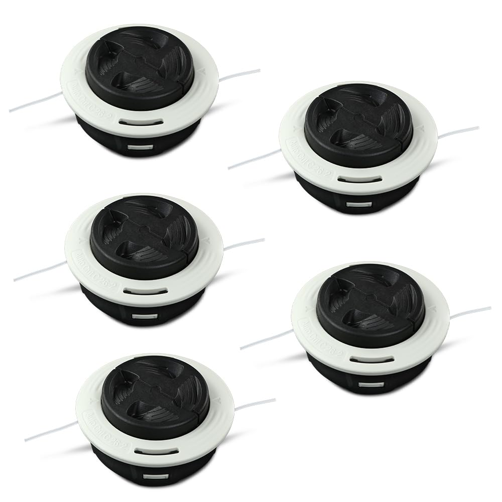 G-PLUS 5pcs C26-2 Trimmer Head Replacement Auto Cut Fit Stihl FS55, FS56, FS70, FS80, FS85, FS87, FS89, FS90, FS91, FS94, FS100, FS111, FS120 Black and White