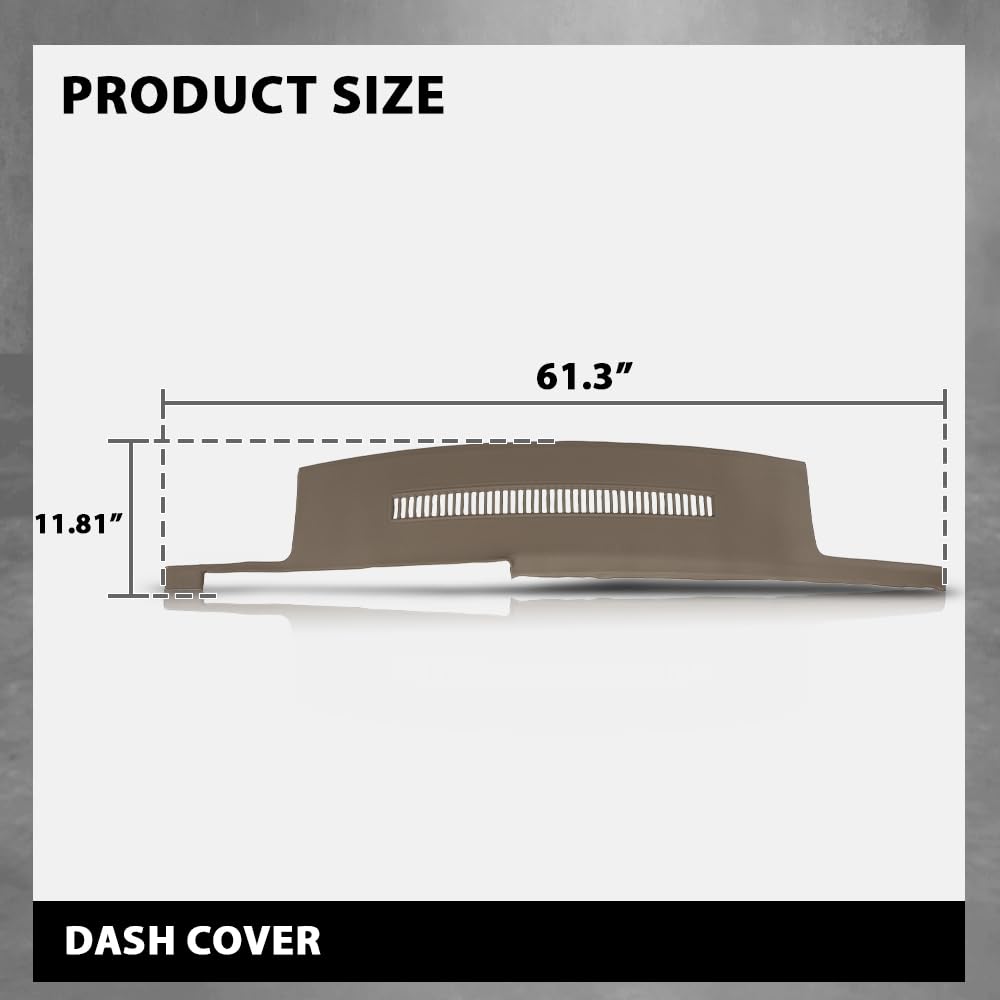 G-PLUS TPE Dash Cover Dashboard Panel Beige Compatible with Chevy Blazer GMC Yukon 1992-1994, Fit Chevy & GMC C1500 C2500 C3500 K1500 K2500 K3500 1988-1994
