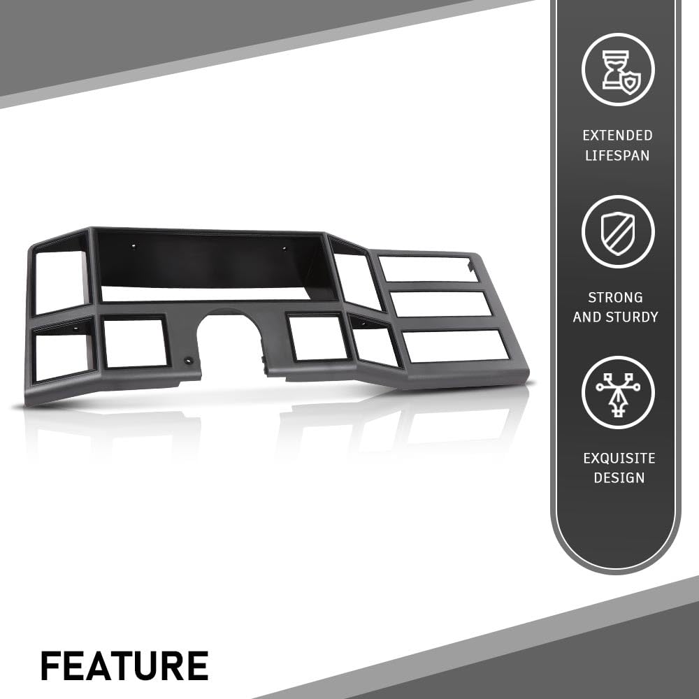 G-PLUS Dash Bezel Radio Surround Trim Compatible with 1984-1996 Jeep Cherokee XJ with Hole Silver