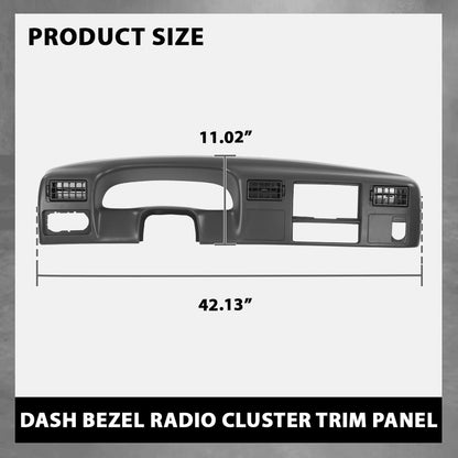 G-PLUS Dash Board Bezel Radio Cluster Trim Panel W/o Hole, Compatible with Ford F250 F350 Super Duty 1999-2004, Dark Gray