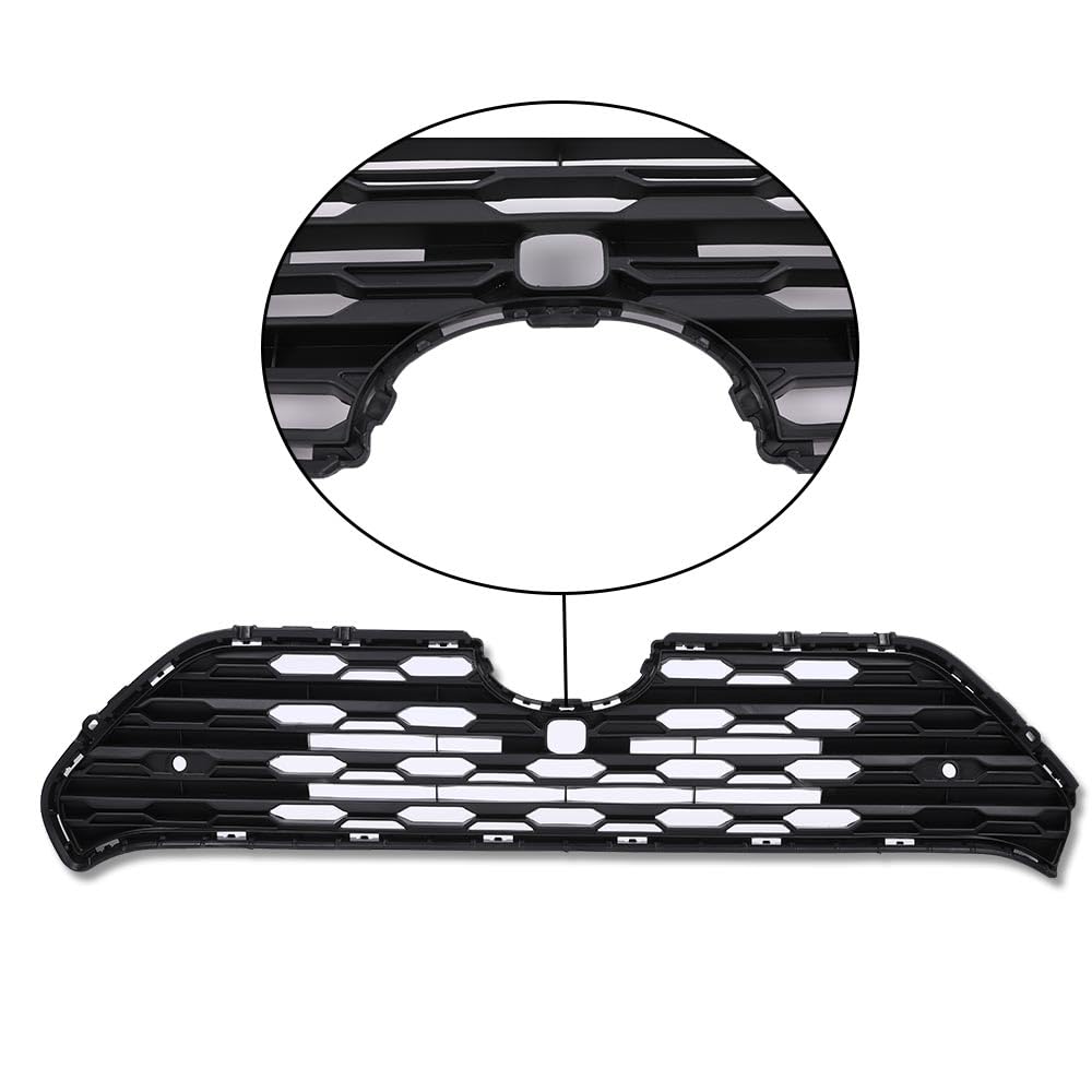 G-PLUS Front Center Bumper Grille with Radar Holes (Black) Compatible with Toyota RAV4 2019 2020 2021 2022 TO1200439, 531120R130