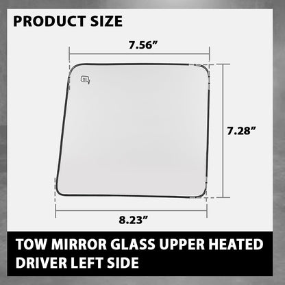 G-PLUS Mirror Glass Upper Heated Driver Left Compatible with Ford F150 Pickup Truck 2013-2014,Fit Ford F250 F350 F450 F550 Super Duty 2008-2016 FO1324150, 7C3Z17K707H