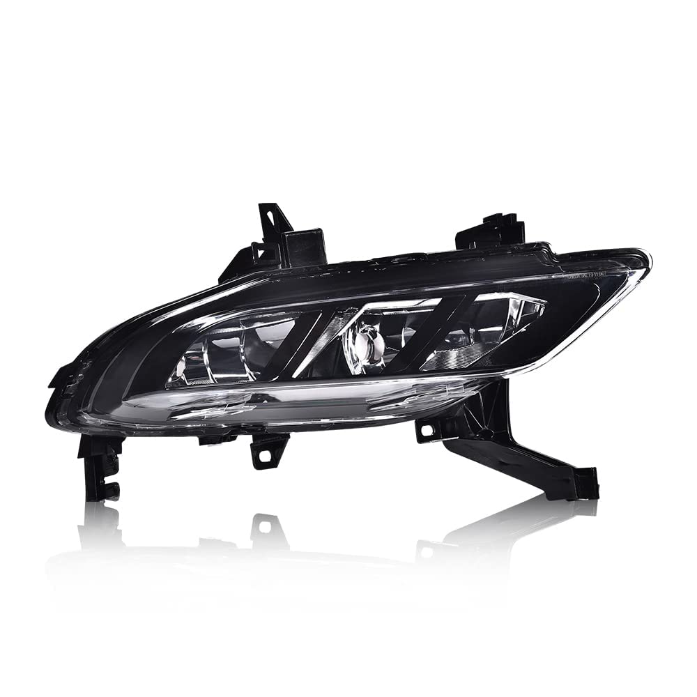 G-PLUS Fog Lights Assembly Compatible With 2016-2018 Nissan Maxima 4-Door Sedan S SL SR SV Front Bumper Halogen Fog Lights w/o Bulb Clear Lens Black Housing,Passenger (Right)