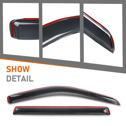 G-PLUS in-Channel Auto Vent Window Visor Compatible with Toyota Tundra CrewMax Only 2022-2026 Not Fit Double Cab 4PCS Smoky