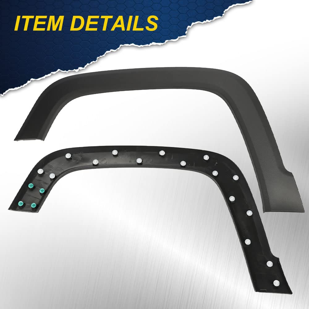 G-PLUS Front Left Fender Flares Compatible with Jeep Renegade 2015-2021 Wheel Cover Protector Wheel Opening Molding Arch Trim 5XB67LXHAA, CH1790104 Black