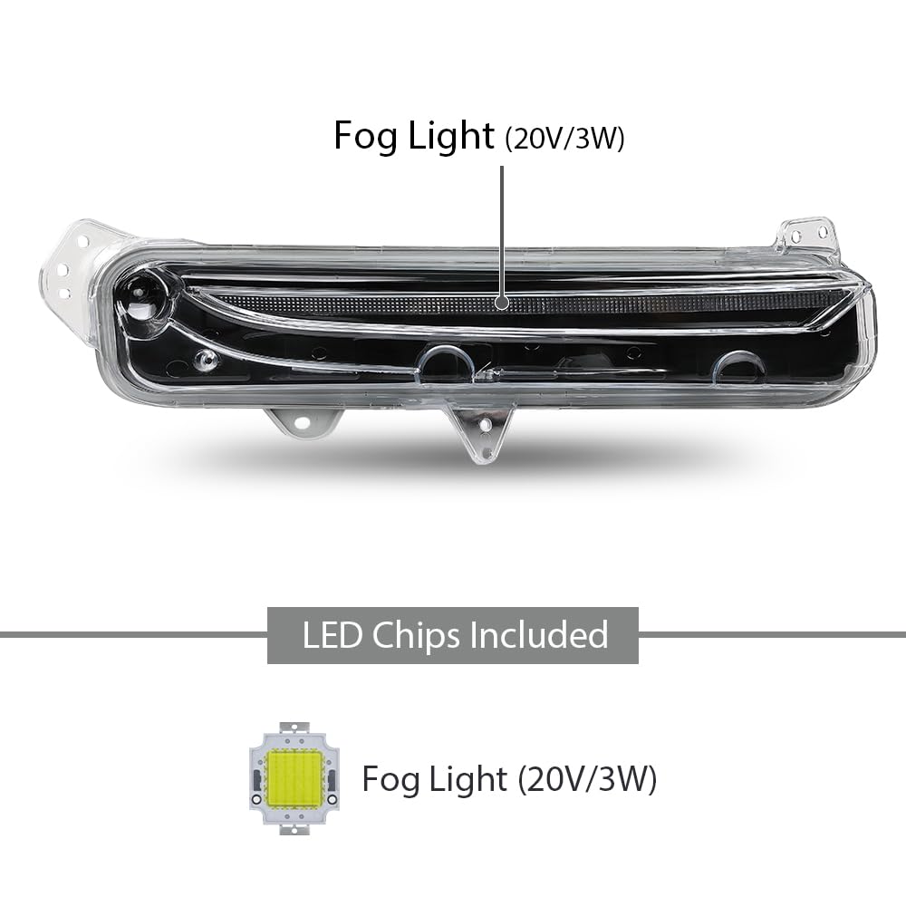 G-PLUS Fog Light Lamp Compatible with Lincoln MKX 2016-2017 FA1Z-13200-C, FA1Z13200C Black Front Right