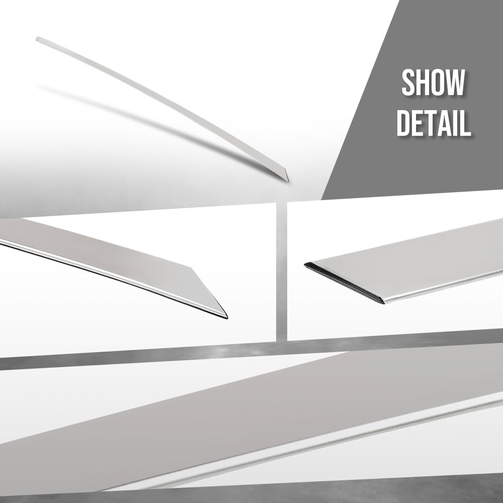 G-PLUS Rear Door Frame Molding Trim Pair Compatible with Kia Optima 2011-2015 838502T000, 838602T000 Silver