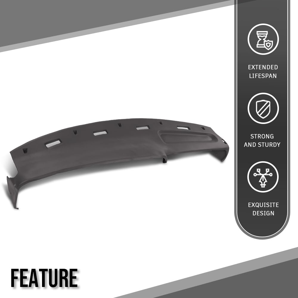 G-PLUS TPE Dash Cover Skin Dash Cover Overlay Skin Compatible with Dodge Ram 1500 2500 3500 Truck 1994 1995 1996 1997 Brown