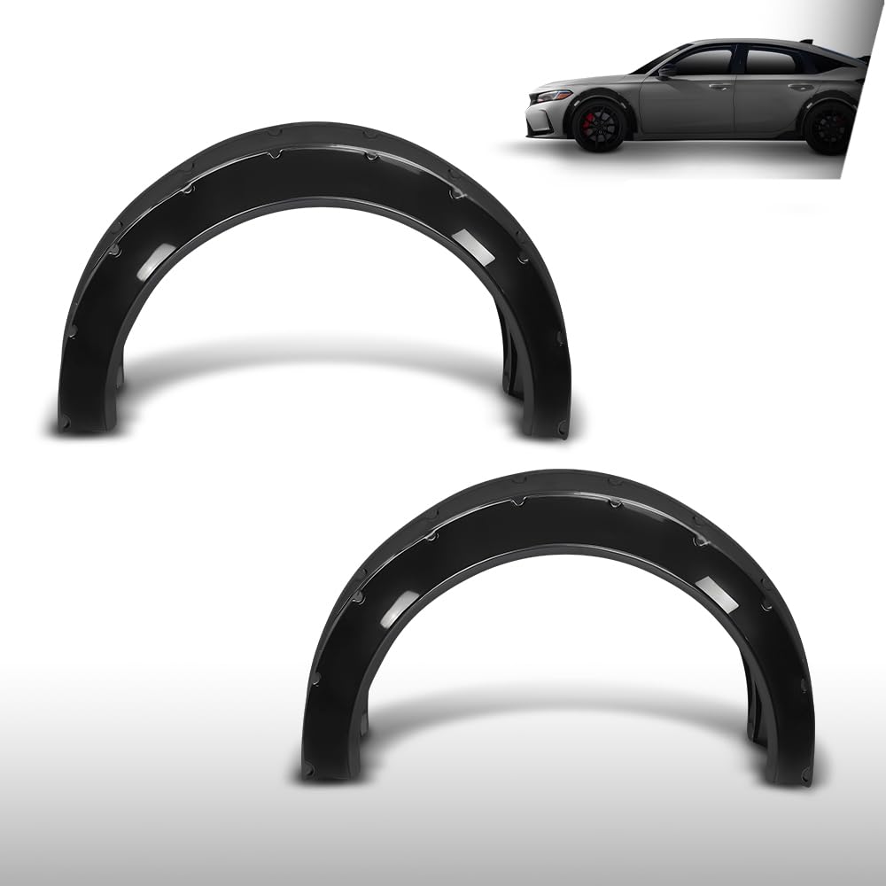 G-PLUS Fender Flares Wide Body Kit Wheel Arches Protector Cover Compatible with Honda Civic Accord Black 4Pcs