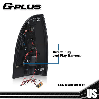 G-PLUS LED Rear Tail Lights Assembly,Compatible with Toyota Tacoma 2005-2015 Brake Tail Lamps, 8155004150, 8156004150 Red Black Luces Traseras