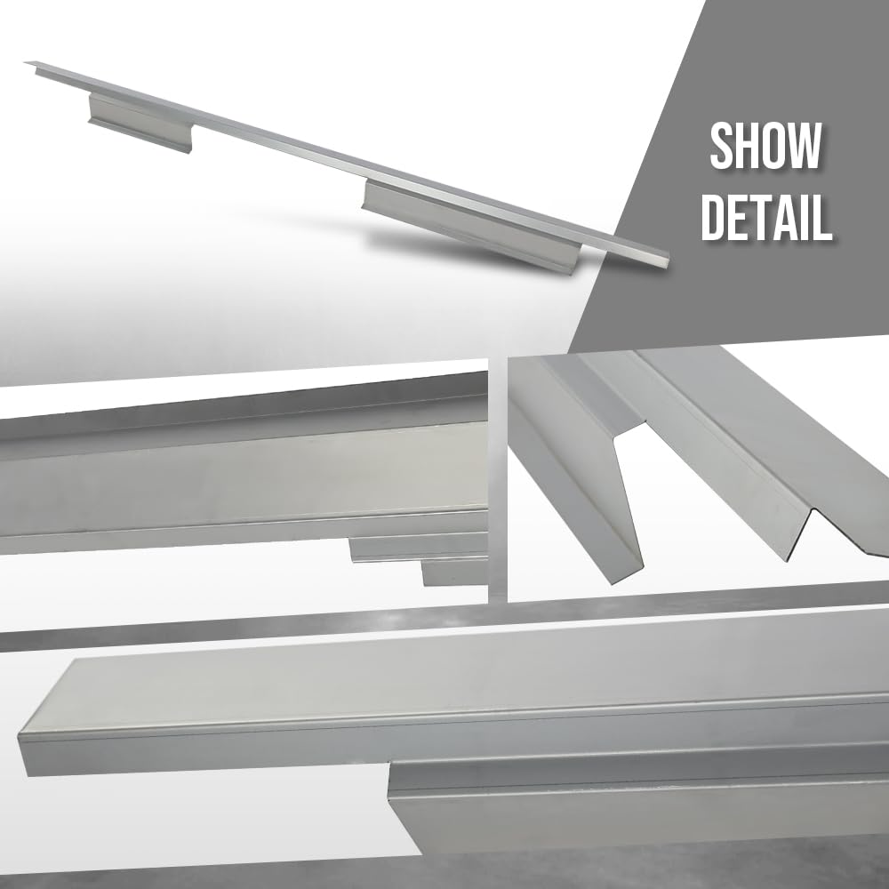 G-PLUS Outer Rocker Panels Compatible with 2009-2014 Ford F150 4 Door Crew Cab silvery