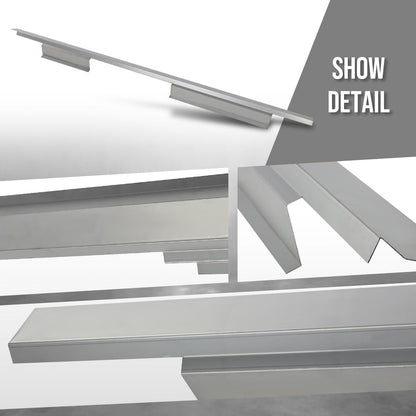 G-PLUS Outer Rocker Panels Compatible with 2009-2014 Ford F150 4 Door Crew Cab silvery