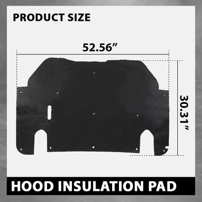 G-PLUS Engine Hood Insulation Pad Black with Clip, Compatible with 1993-1997 Ford Ranger